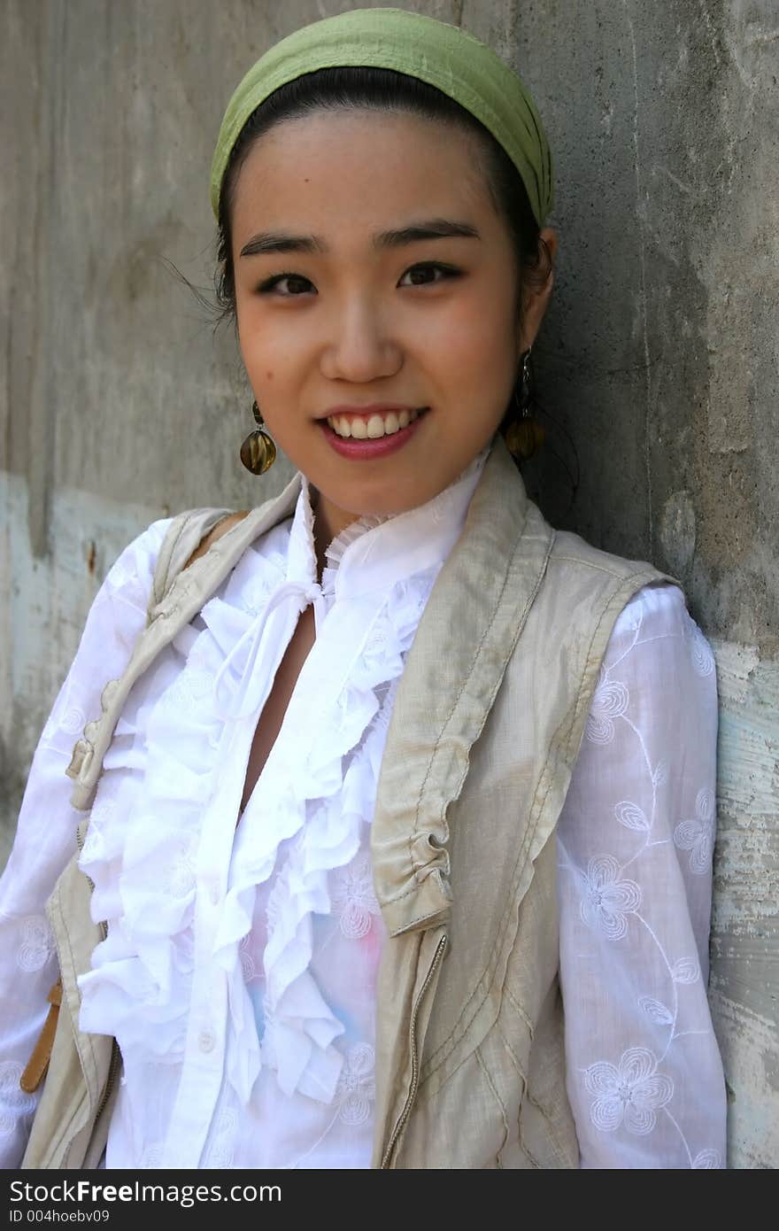 Beautiful Asian woman wearing a white shirt. Beautiful Asian woman wearing a white shirt