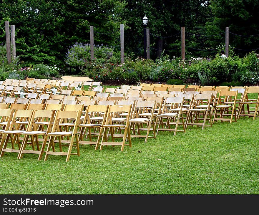 Seating setup for a wedding ceremony. Seating setup for a wedding ceremony