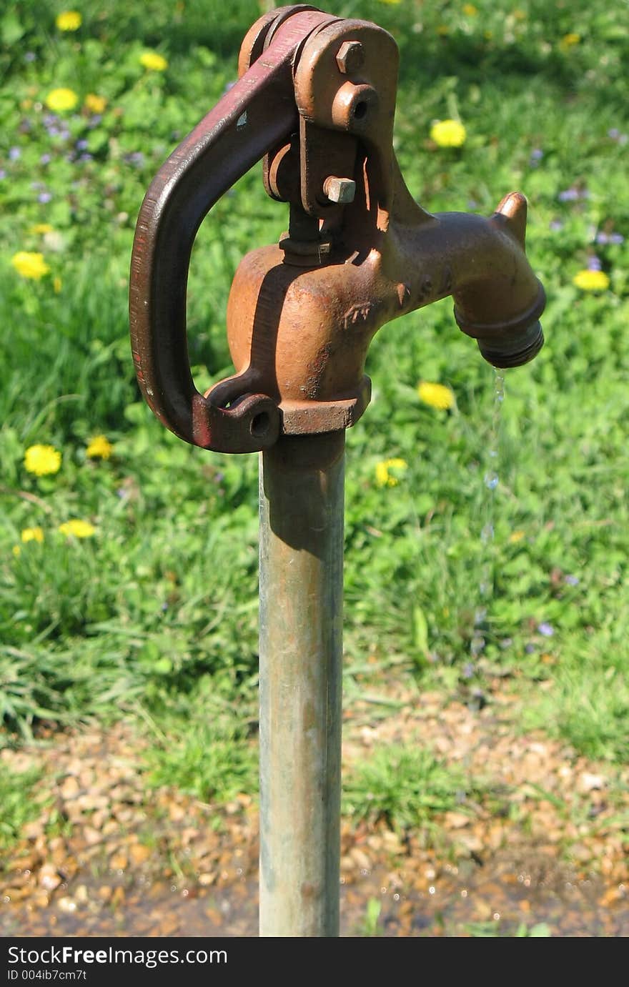 Water pump rusty handle pipe