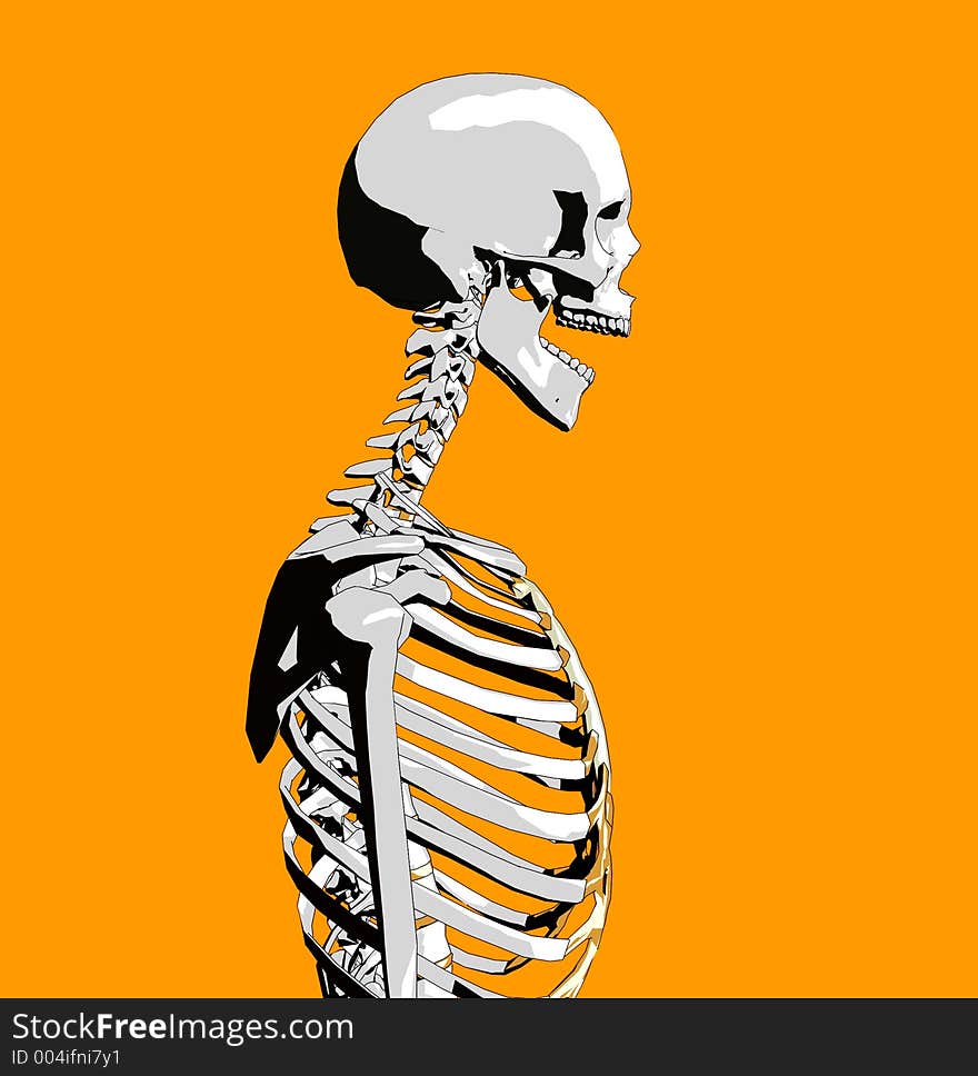 This is a skeleton in a pose. This is a skeleton in a pose