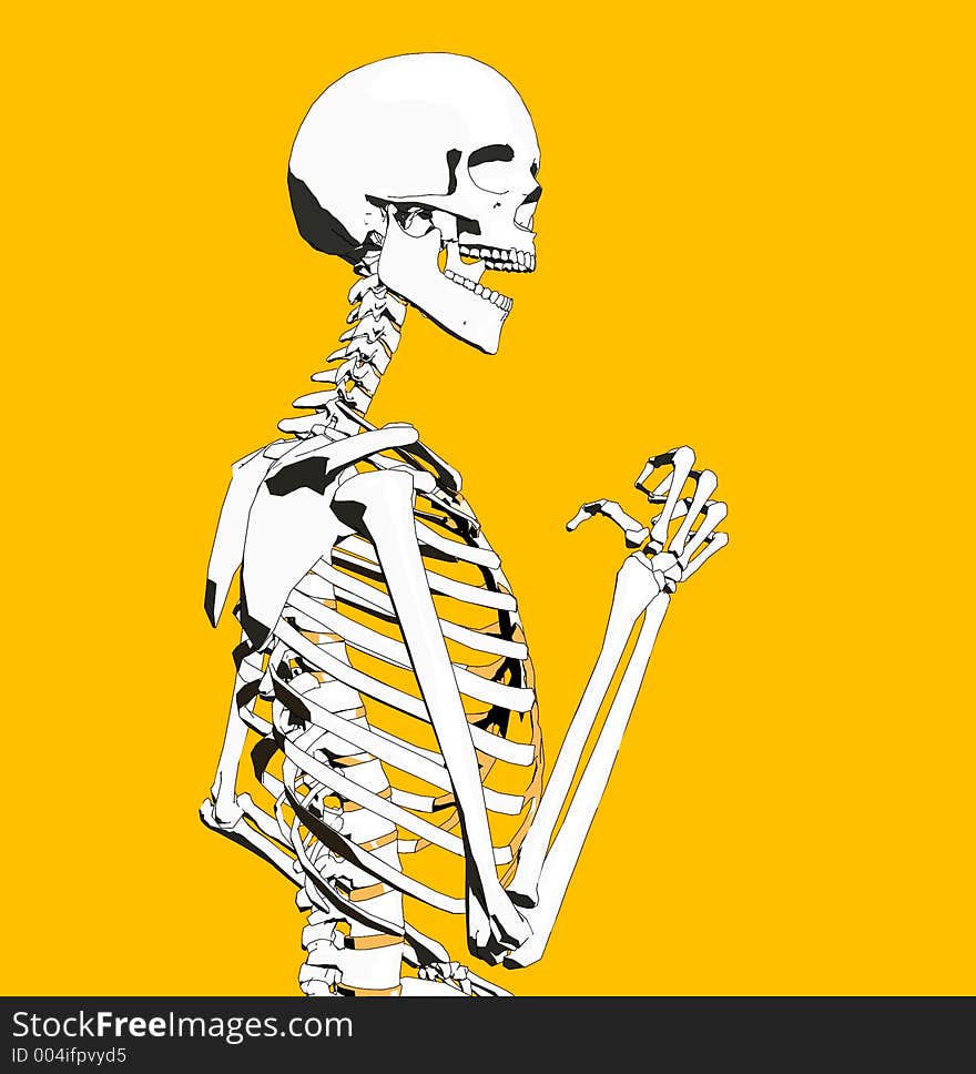 This is a skeleton in a pose. This is a skeleton in a pose.