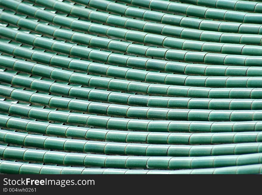 Ceramic roof of a temple in Hong Kong.