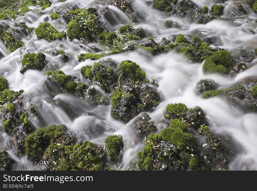 Waterfall in stone monastery (spain). Waterfall in stone monastery (spain)