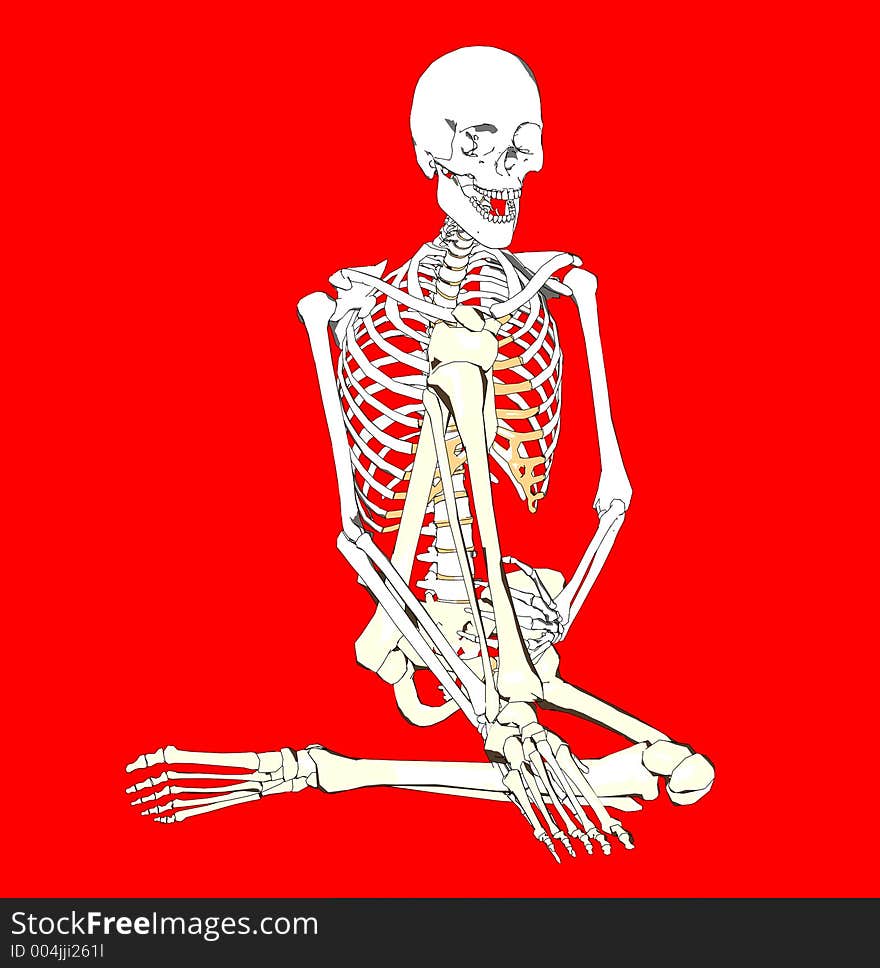 This is a skeleton in a pose. This is a skeleton in a pose