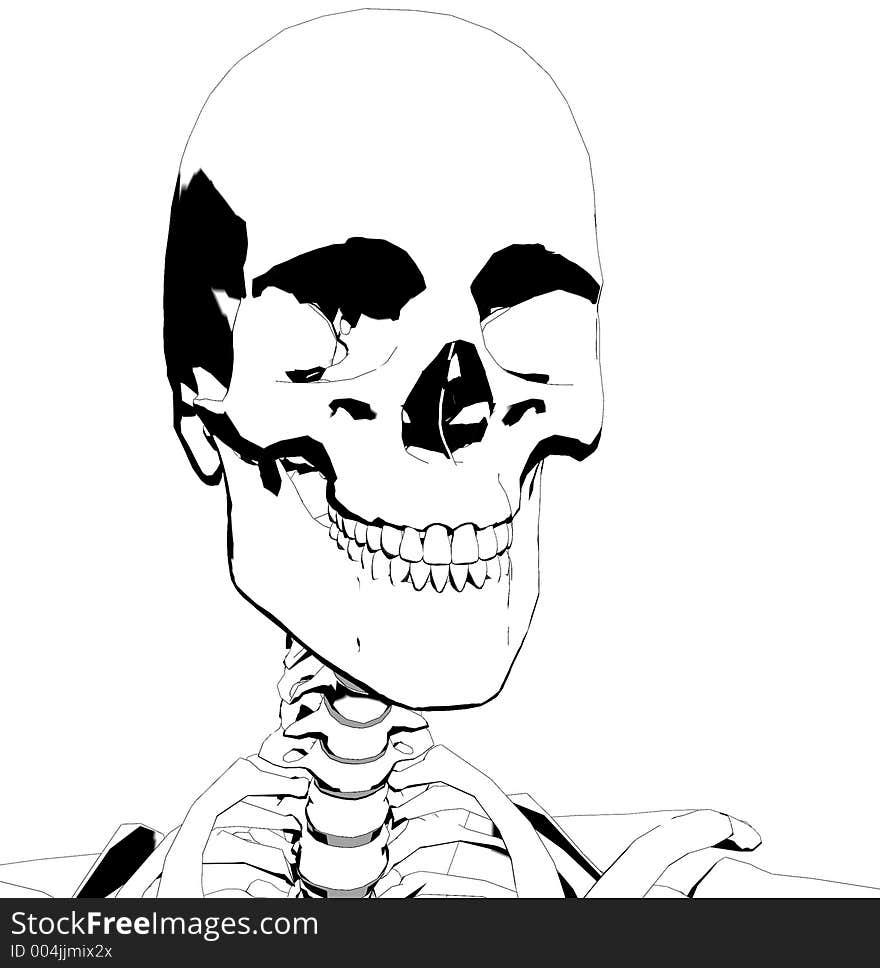 This is a skull in a pose.