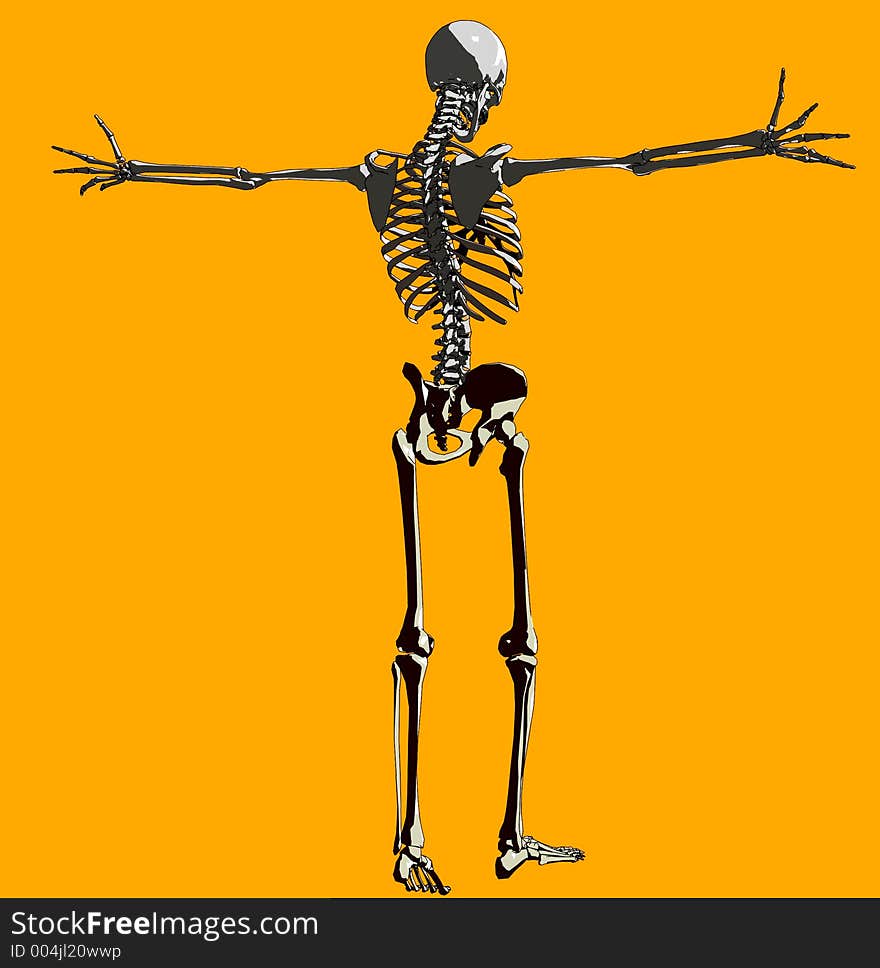 This a skeleton in a pose. This a skeleton in a pose