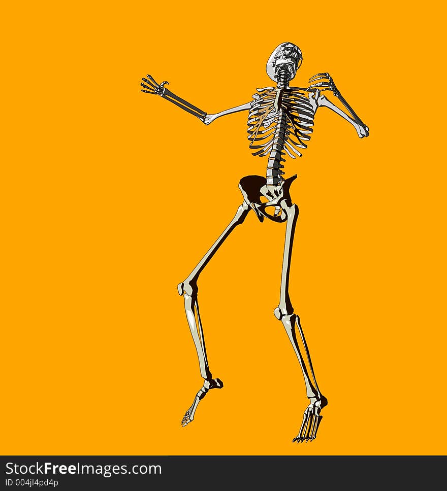 This a skeleton in a pose. This a skeleton in a pose