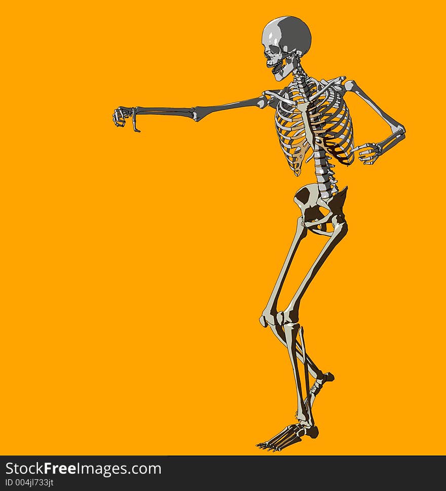 This a skeleton in a pose. This a skeleton in a pose.