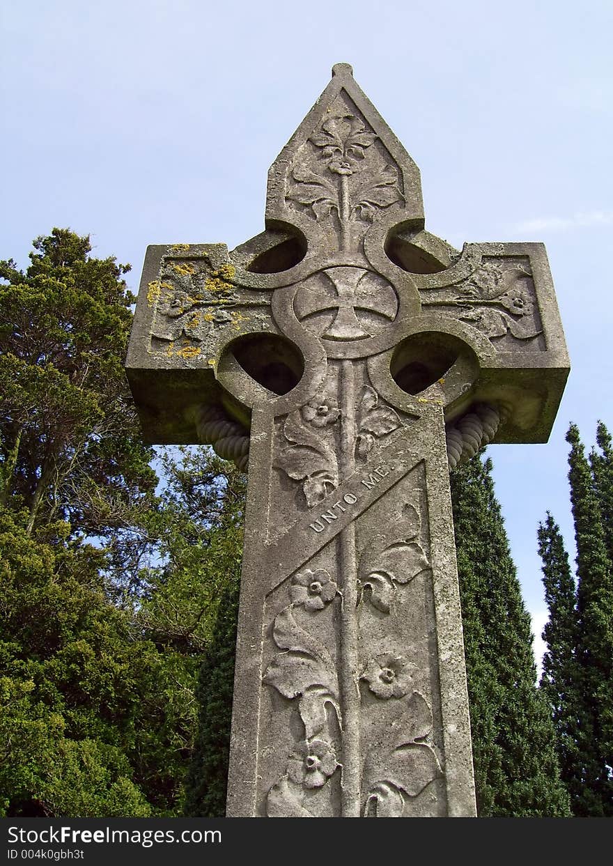 Headstone in a cemetery. Headstone in a cemetery