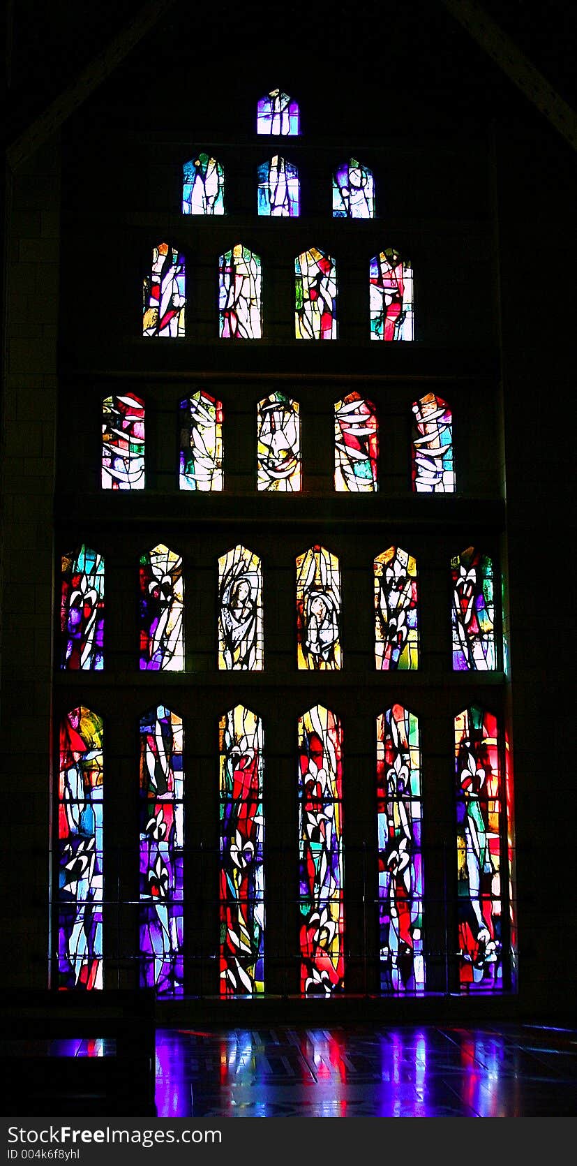 One of stained-glass windows in temple . Nazareth. One of stained-glass windows in temple . Nazareth.