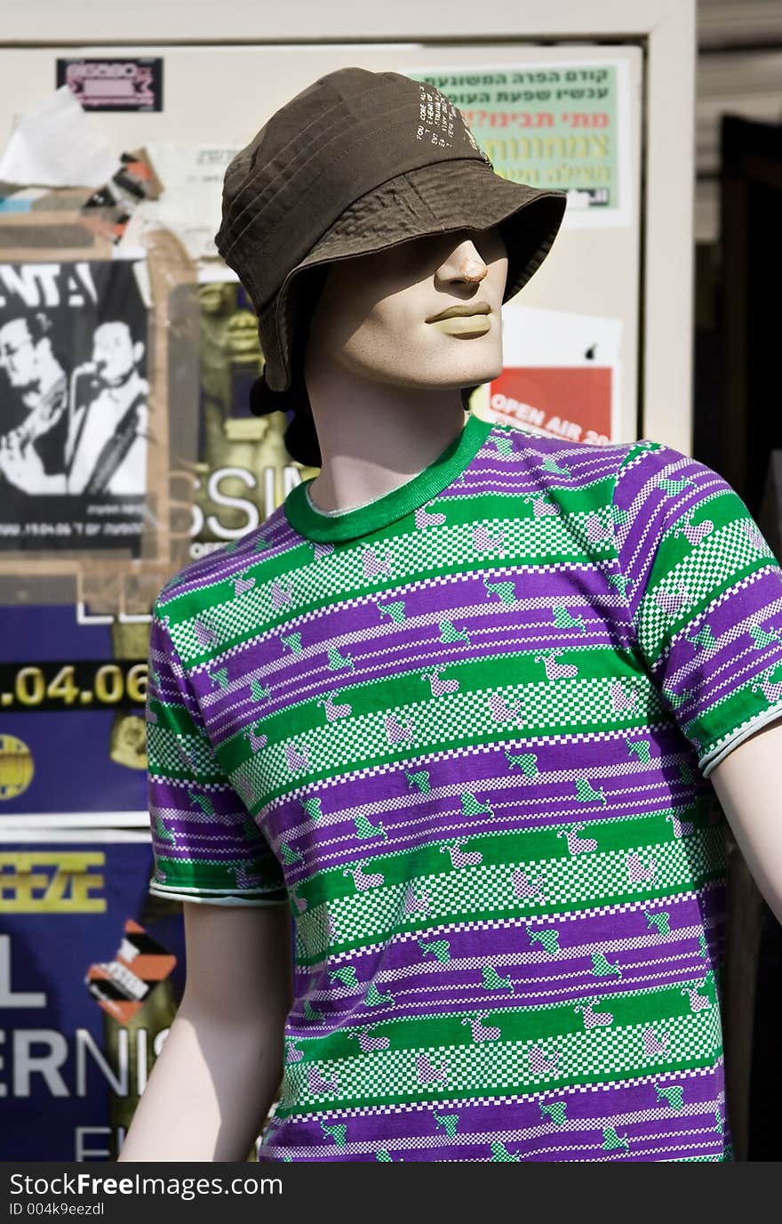 A mannequin wearing casual clothes