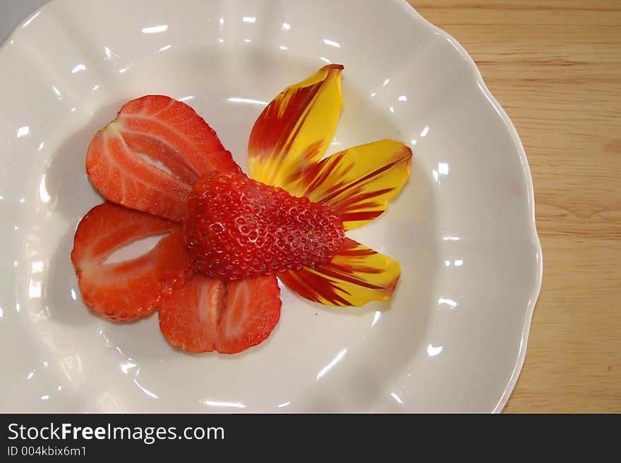 Dessert of strawberries. Dessert of strawberries