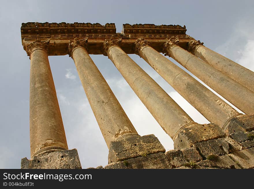 Columns in baalbek. Columns in baalbek