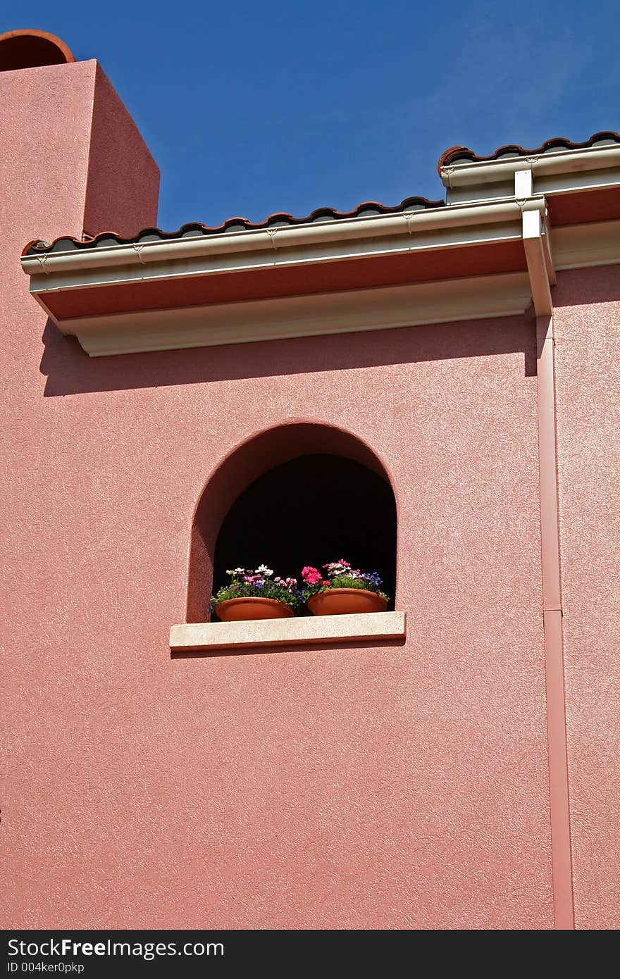 Pink home with Spanish Tile. Pink home with Spanish Tile