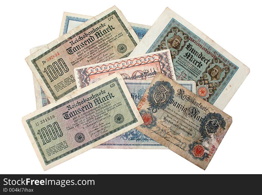 Digital photo of german reichsmark from the years 1908-1923