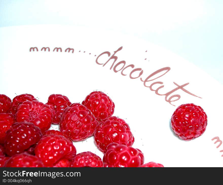 Raspberries on a plate