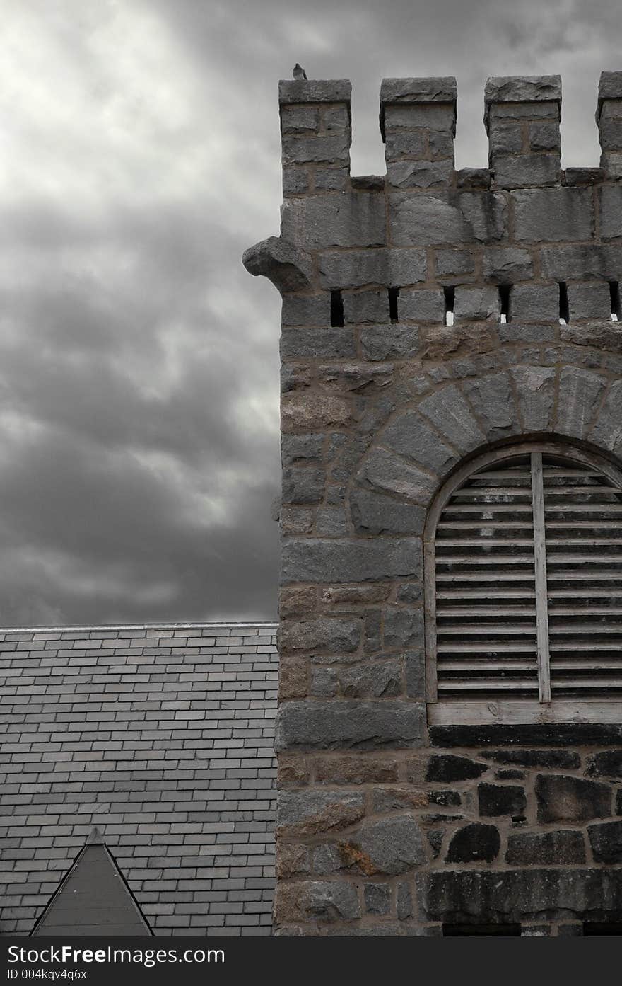 Church Ruins With Storm