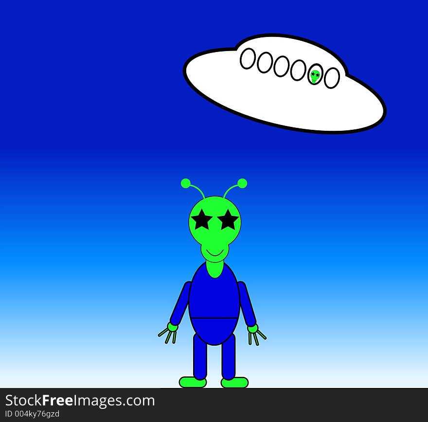 This is a alien and a UFO. This is a alien and a UFO.