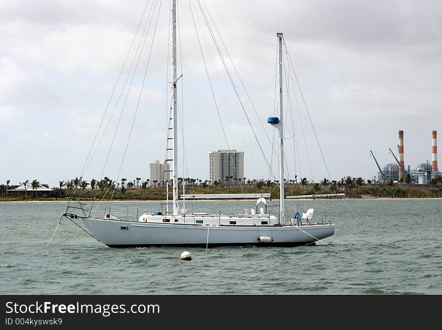 Anchored Sailboat 2