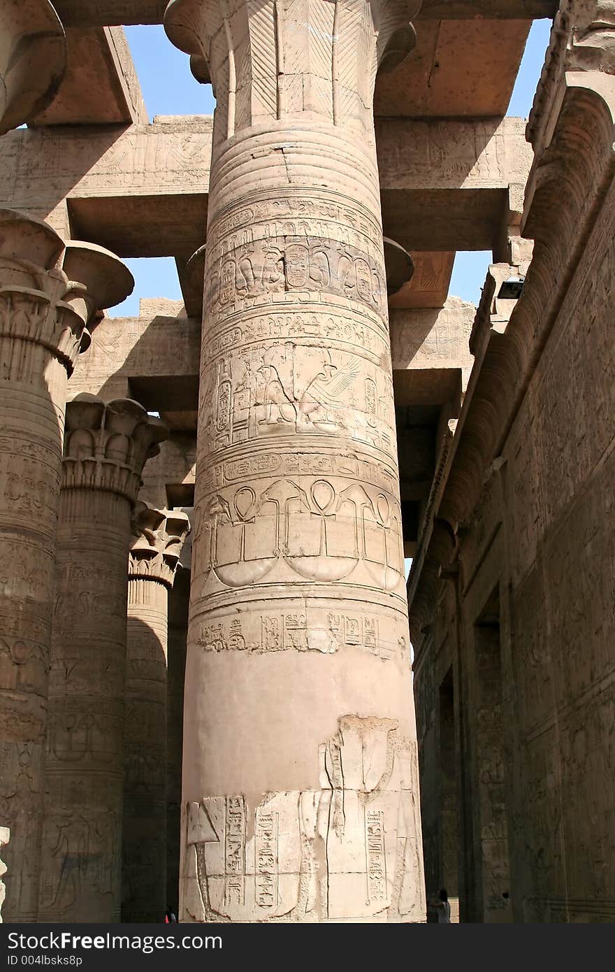 Huge columns at Temple of Kom Ombo, Egypt