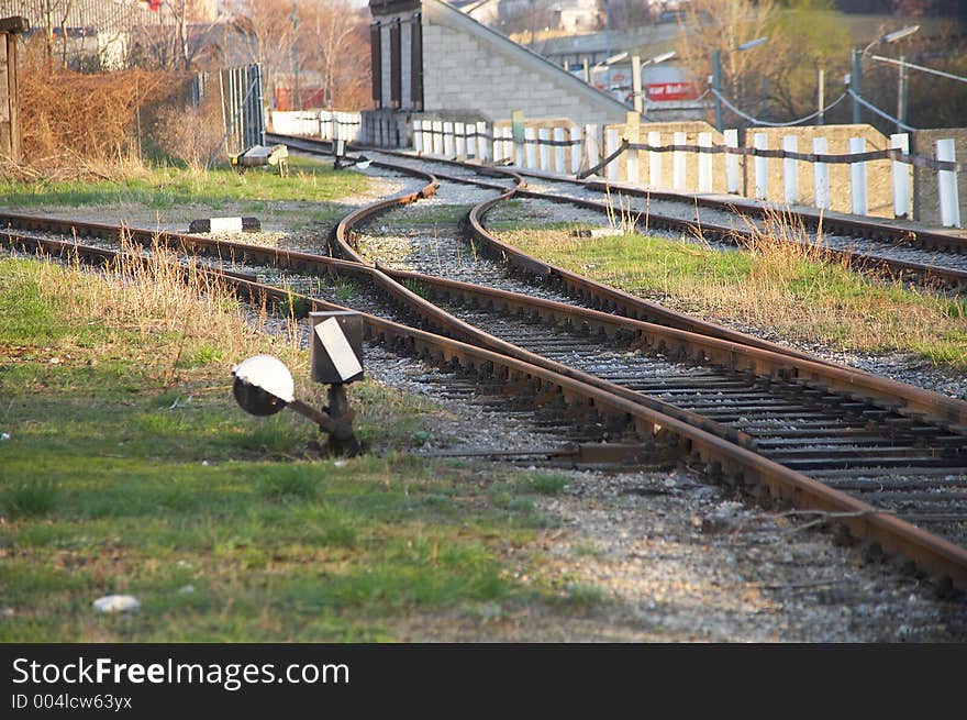 Switch of a railway. Switch of a railway