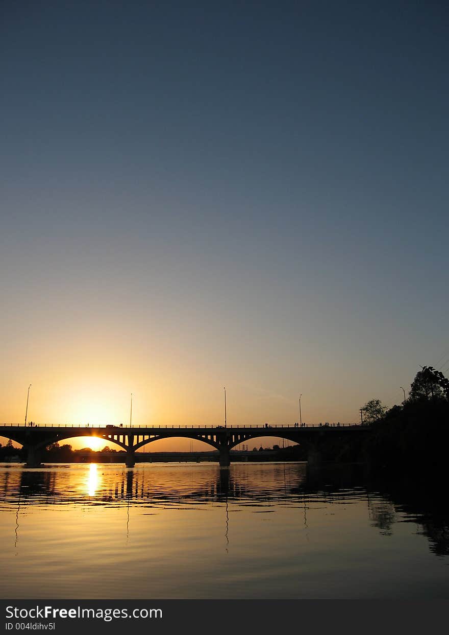 Original image of the sunset over the river in Austin Texas. Original image of the sunset over the river in Austin Texas.