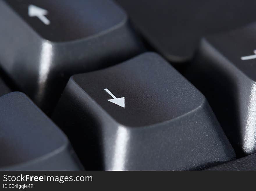 Macro of the arrow keys on a keyboard. Macro of the arrow keys on a keyboard.