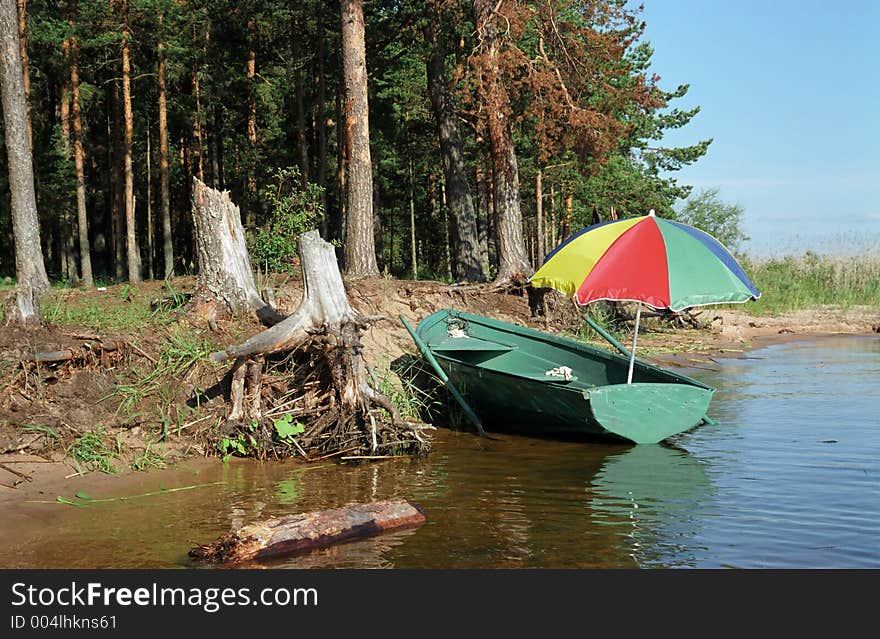 Boat Under A Umbrella