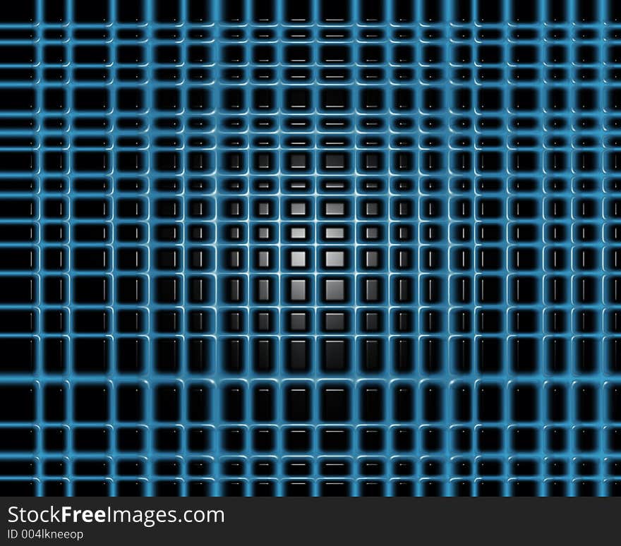 Blue cage abstract