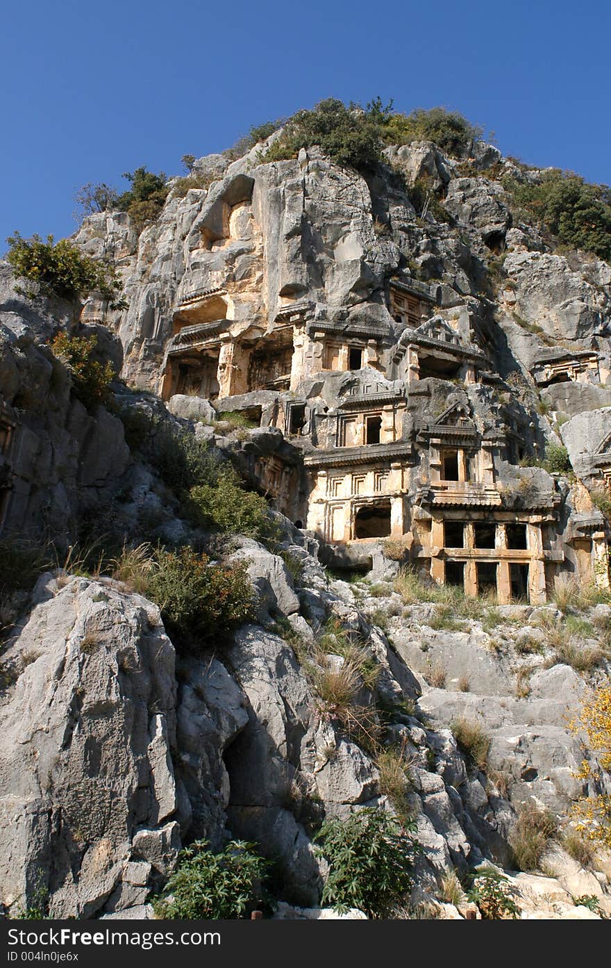 Rock crypts in Myra in Turkey