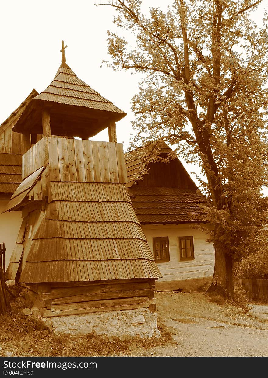 Historical village in Vlkolinec (Slovakia)