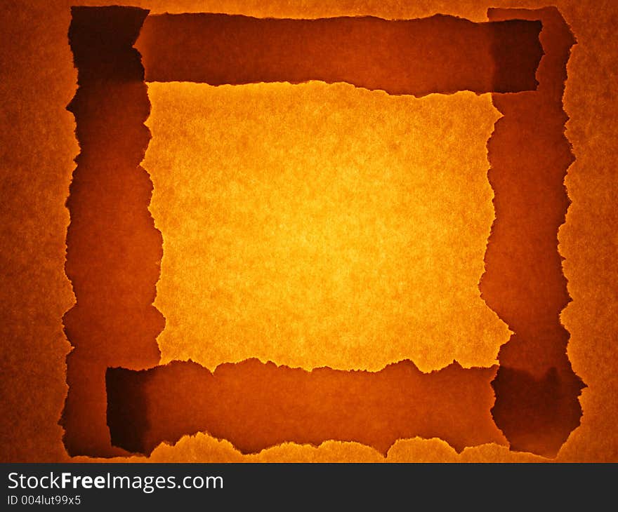 Old sheet background with frame. Burning hot golden brown toned. Old sheet background with frame. Burning hot golden brown toned.