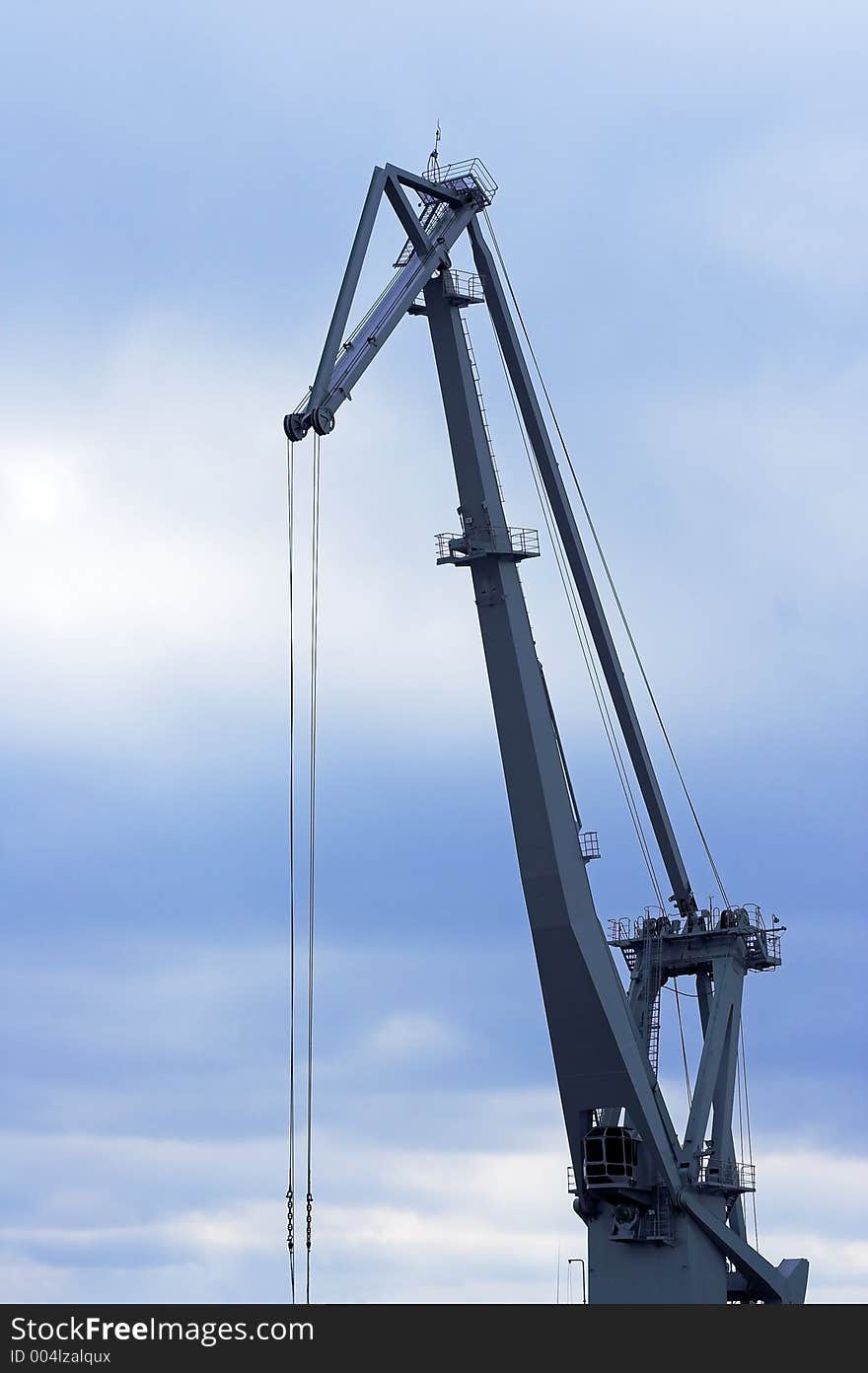 Crane and clouds. Crane and clouds