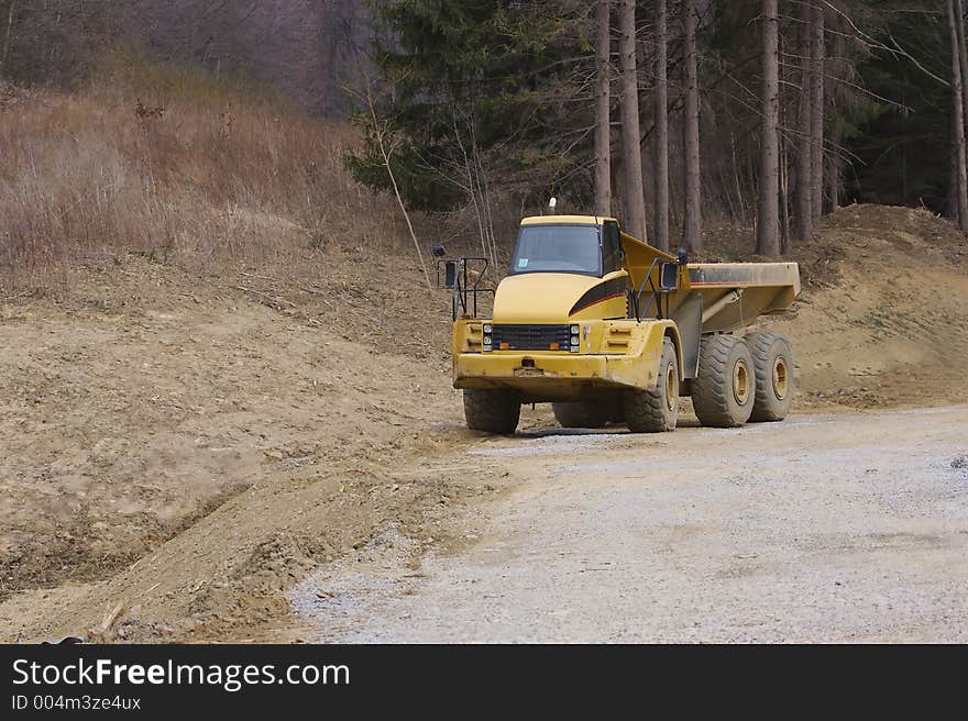 Construction Dump Truck with Copy Space