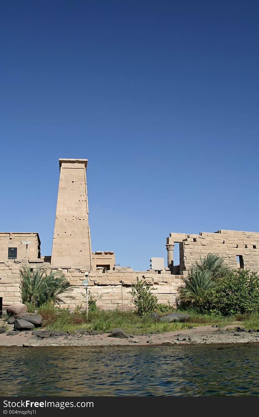 Temple of Philae, Aswan, Egypt (Focus is at the temple)