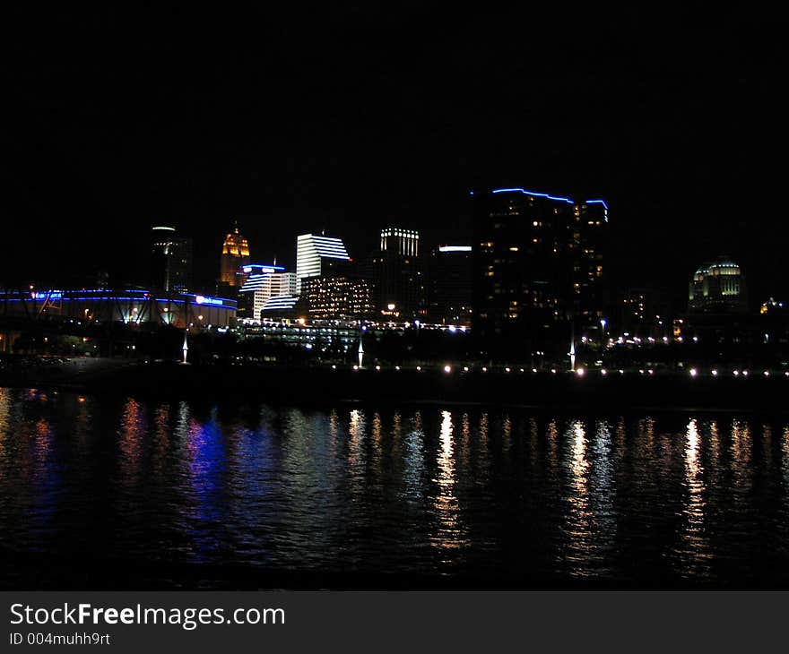 A view from across the river to Cincinnati, Ohio. A view from across the river to Cincinnati, Ohio