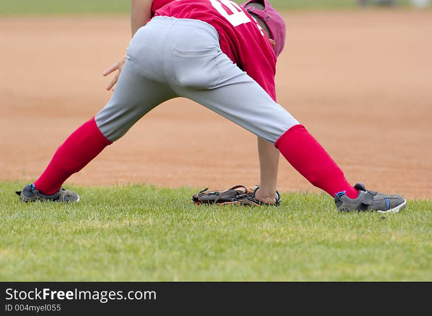 Boy playing baseball