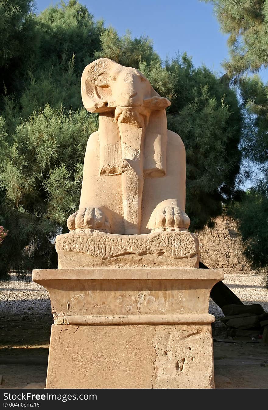 Statue of Sphinx at Karnak Temple, Egypt