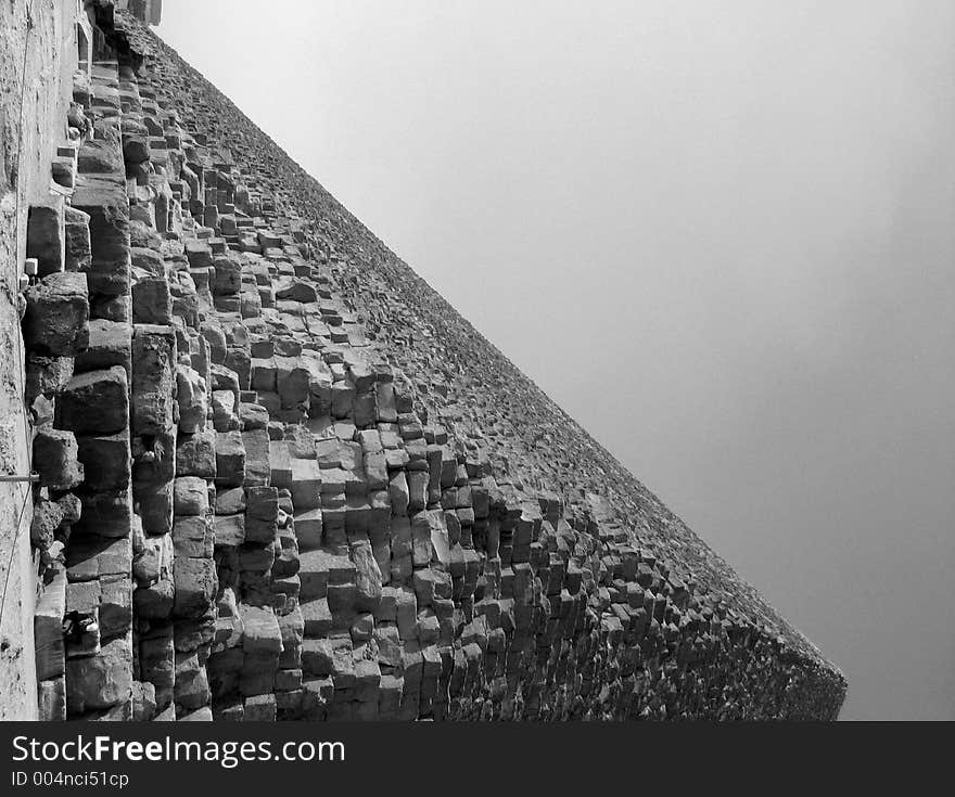 Side of a pyramid in B/W