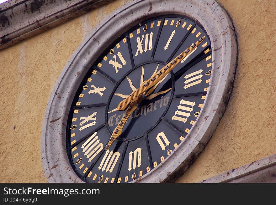 Roman clock in a building