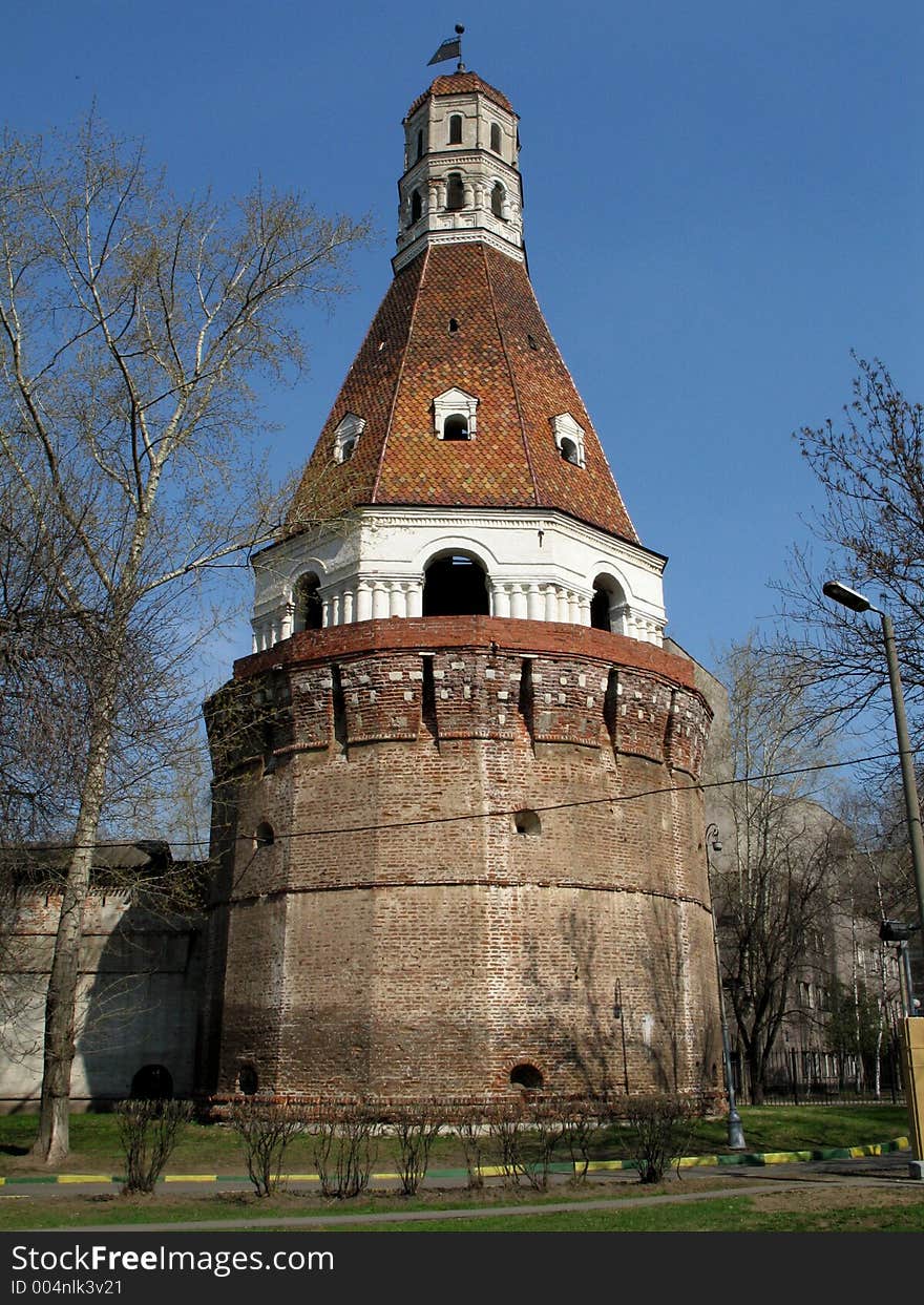 Tower of old russian monastery