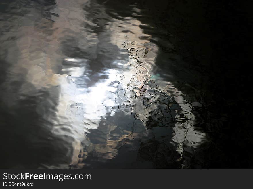 Reflection of sky in water. Reflection of sky in water