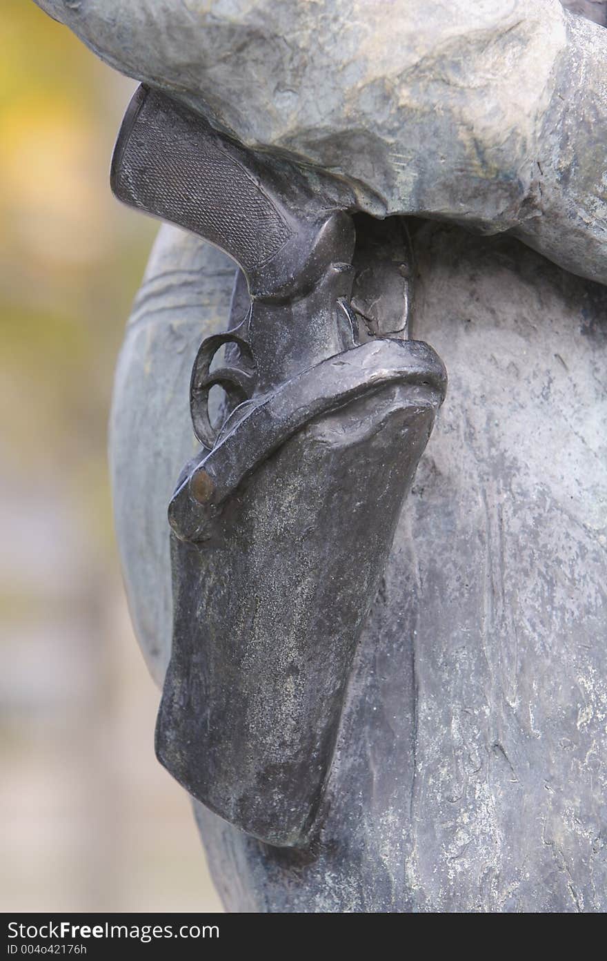 Revolver Pistol detail from a Police Officer Statue