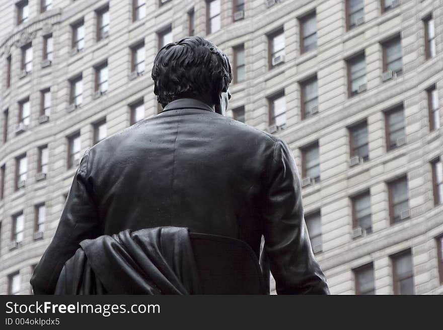 Looking at the back of an Urban Statue.