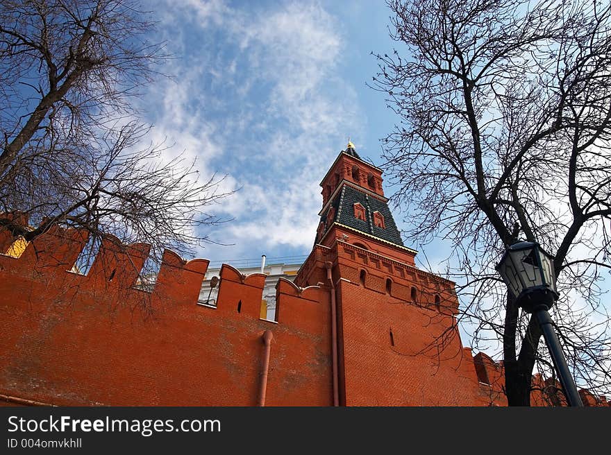 History Museum and Kremlin's tower at Red Suare in Moscow. Russia