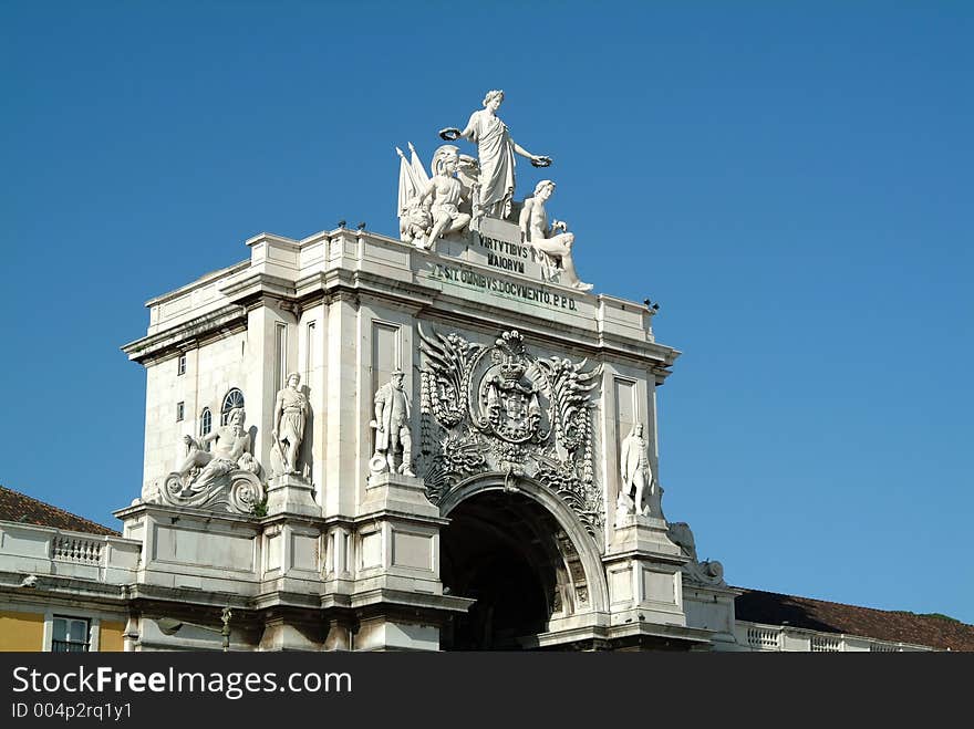 Ancient Arc and statues, Lisbon