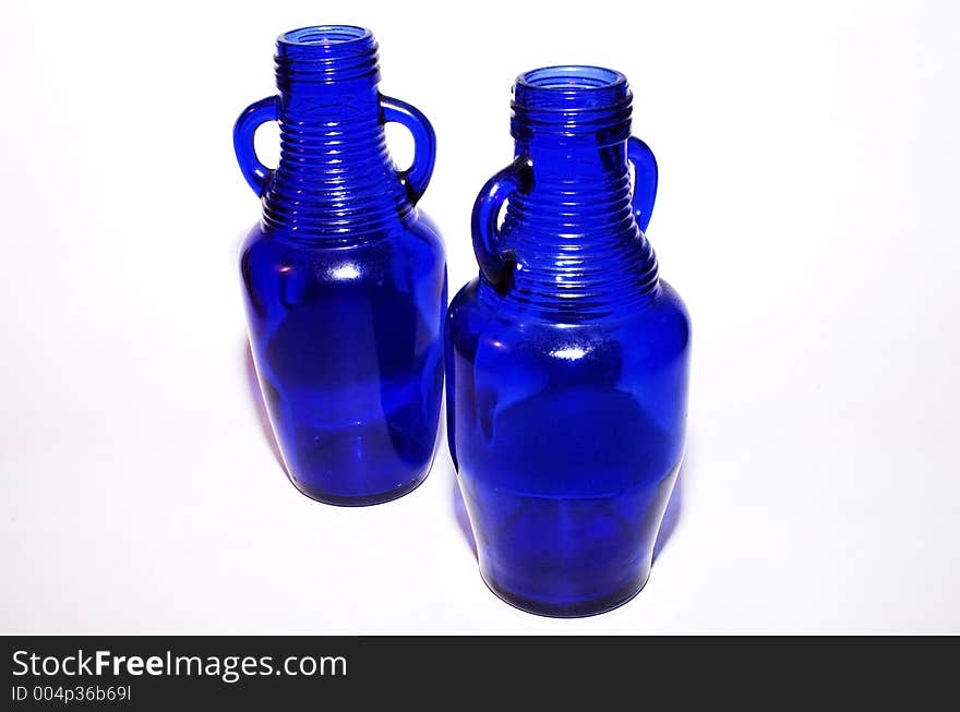 Antique blue bottles