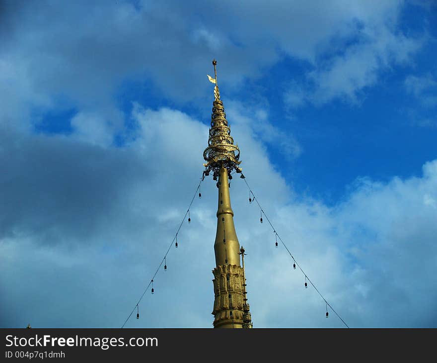 The top of a chedi in Pai, Thailand. The top of a chedi in Pai, Thailand