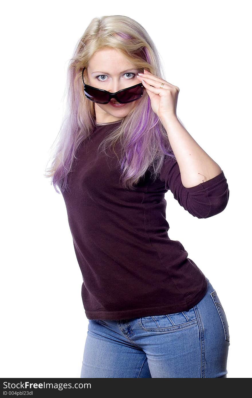 Pretty Girl With Violet Hair