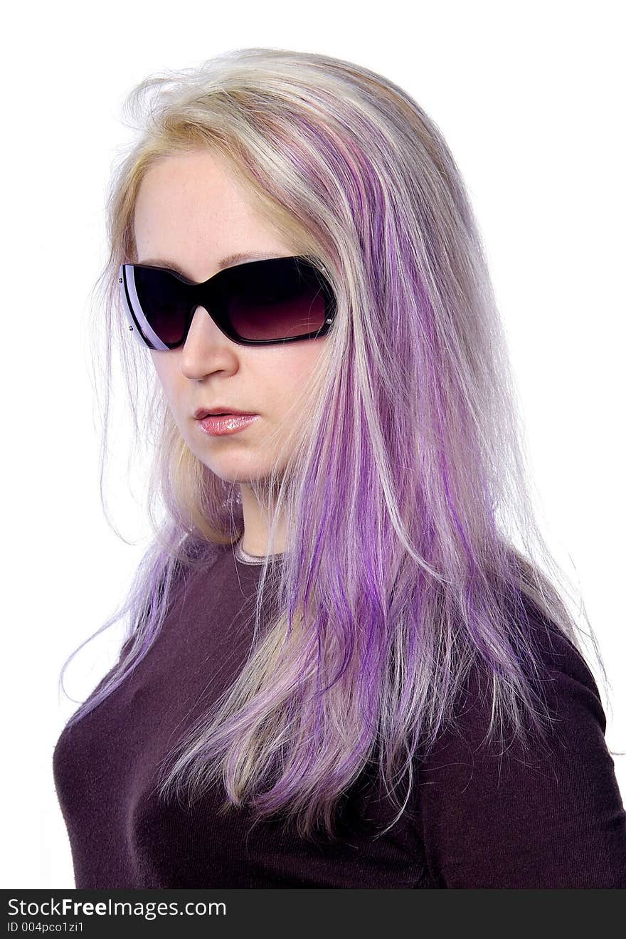 Pretty girl with violet hair